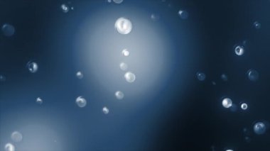 Sarı ve mavi arka plan. Hareket. Çizgi film animasyonunda patlayan şeffaf köpüklerle aydınlık bir zemin. Yüksek kalite 4k görüntü