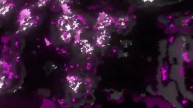 Parıldayan parçacıkların soyut pikselleştirilmiş deseni. Hareket. Renkli lekelerin bulanık maddesi.