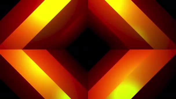 Чёрный Фон Дизайн Ярко Оранжевый Туннель Анимации Который Движется Внутрь — стоковое видео