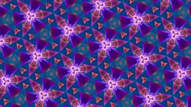 Bir kaleydoskopun arka plan görüntüsü. Hareket. Resmi bir bütün olarak değiştiren mavi gölgelerle başlayan parlak bir arkaplan ve soyutlama kalıpları. Yüksek kalite 4k görüntü