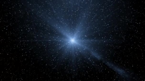 Corriente Partículas Brillantes Con Luz Espacio Oscuro Movimiento Explosión Partículas — Vídeo de stock