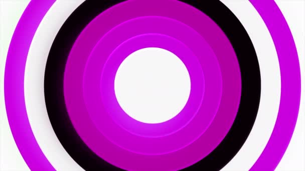 Animierte Kreise Pulsierender Bewegung Bewegung Konzentrische Ringe Schwarzen Weißen Und — Stockvideo