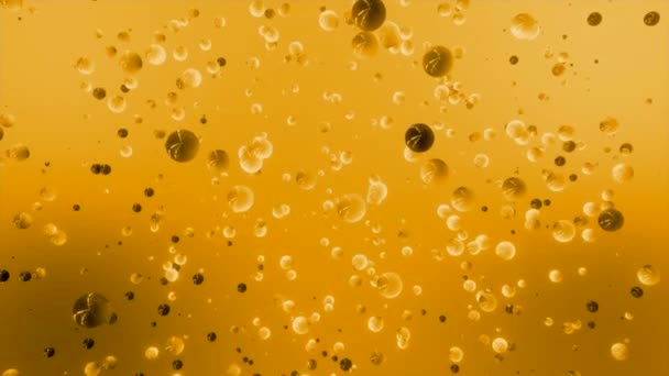 Abstraktní Bubliny Tekoucí Chaoticky Barevném Pozadí Pohyb Malé Koule Plovoucí — Stock video