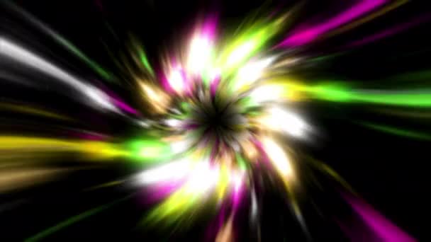 Abstracte Hyperruimte Versnellen Veelkleurige Tunnel Met Hypnotiserend Effect Beweging Futuristische — Stockvideo