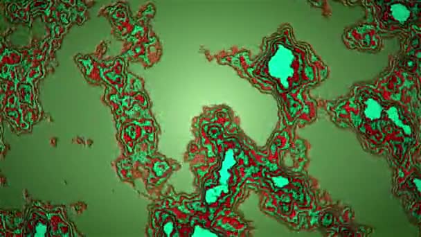微生物流动的液体形态的动画 移动病灶的抽象动画 带有五彩斑斓的疾病运动的微观动画 — 图库视频影像