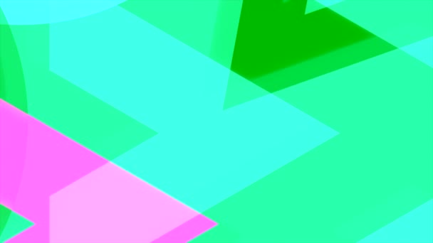 Světlé Pozadí Pohyb Multibarevné Trojúhelníkové Tvary Padají Animaci Různými Směry — Stock video
