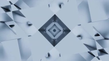 Fraktal dönen şekilli soyut kaleydoskopik desen. Tasarım. Dönen eşkenarlar ve kareler simetrik desen