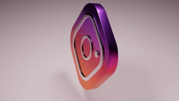 Spinning Instagram Logo Icon Symbol Animation Design Concept Social Media — Stock Video