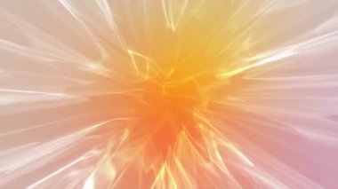 Turuncu arka plan. Hareket. Işık yıldırımının üç boyutlu formatta farklı yönlere salındığı ışık arkaplanı. Yüksek kalite 4k görüntü