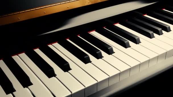 Animering Pianospel Design Pianonycklarna Spelar Sig Själva Ghost Spelar Tangenterna — Stockvideo