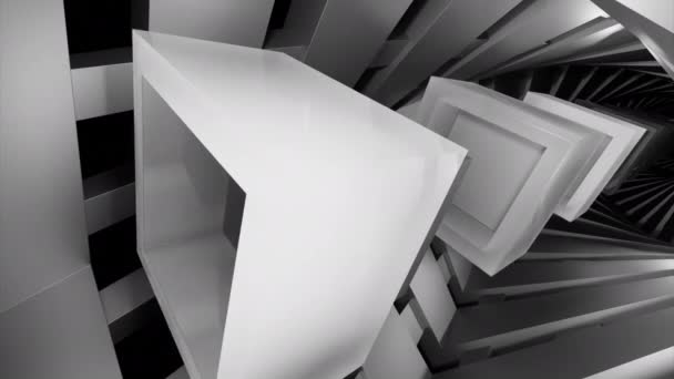 Abstrakte Optische Täuschung Mit Würfeln Die Durch Die Quadratischen Silhouetten — Stockvideo