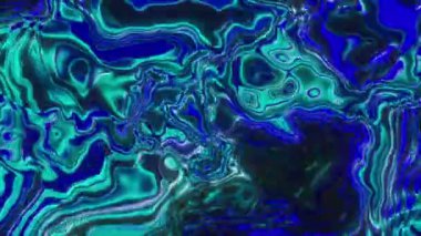 Sıvı plazma hareketinin animasyonu. Hareket. Erimiş sıvı renkli bir şekilde hareket eder. Renkli desenli plazma veya metalik sıvı. 