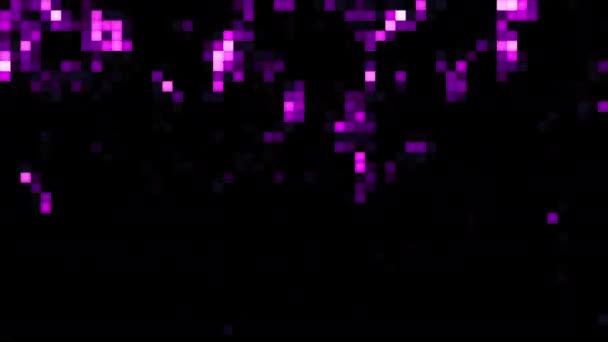 Achtergrond Met Bewegende Pixels Beweging Pixelregen Met Stroom Zwarte Achtergrond — Stockvideo