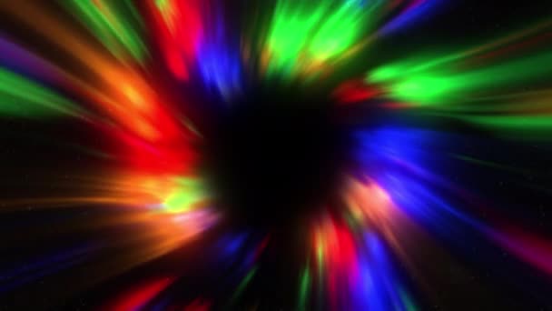 Portal Multicolorido Céu Negro Com Portal Brilhante Aparecendo Abstração Que — Vídeo de Stock