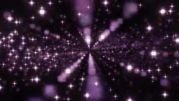 黑色背景 明亮明亮的动画 紫色和粉色的粒子在不同的方向飞行 高质量的4K镜头 — 图库视频影像