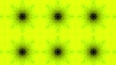 Kaleydoskop stilinde parıldayan geometrik desen. Hareket. Kaleydoskopik desenler neon renkli yanıp sönüyor. Geometrik şekilli renkli çiçek deseni değişir ve farklı renklerde parıldar.