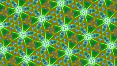 Kaleydoskop etkisi. Hareket. Çizgi filmdeki sarı ışık desenleri. Yüksek kalite 4k görüntü