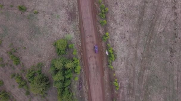 Yeşil Uçsuz Bucaksız Çayırların Ortasındaki Kırsal Bir Yolun Havadan Görünüşü — Stok video