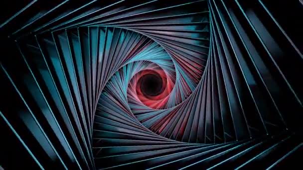 Ein Rotierender Tunnel Der Verschiedenen Farben Schimmert Design Ein Lichttunnel — Stockvideo