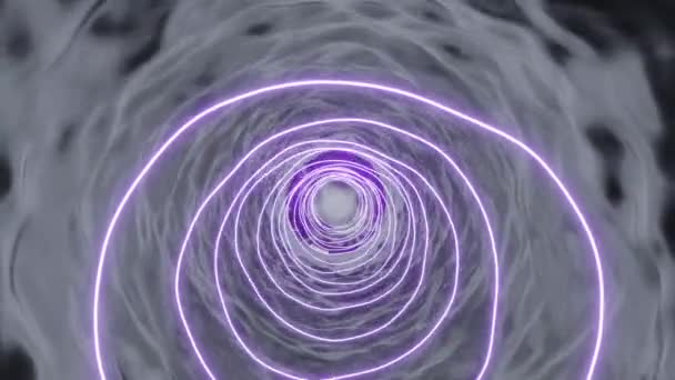 Γκρίζα Κύματα Κίνηση Σχεδιασμός Μωβ Κύκλοι Φωτισμό Που Δημιουργούν Μια — Αρχείο Βίντεο