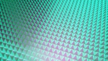 Renkli, parlak ızgaranın hareketli animasyonuyla soyut arkaplan. Tasarım. Birçok satırda 3B küçük piramit şekillerinin dönen alanı
