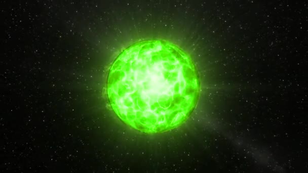 Fond Noir Avec Une Boule Magique Ballon Magique Blanc Vert — Video