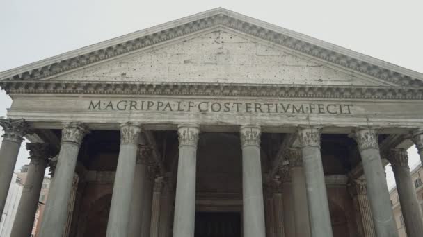 Italien Rom Augusti 2022 Forntida Byggnad Romerskt Tempel Börja Utsikt — Stockvideo
