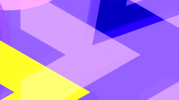 Желтый Фиолетовый Фон Движение Геометрические Фигуры Анимации Которые Расходятся Высококачественные — стоковое видео