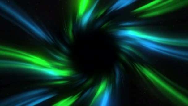 Flux Coloré Énergie Disparaît Dans Obscurité Motion Tunnel Avec Des — Video