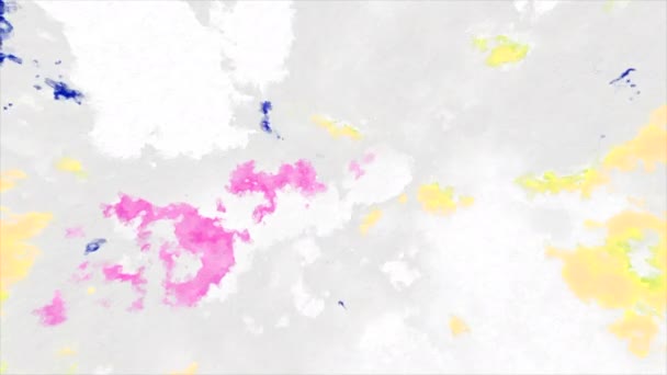 Witte Achtergrond Motion Spreading Veelkleurige Heldere Verf Formaat Die Vervolgens — Stockvideo