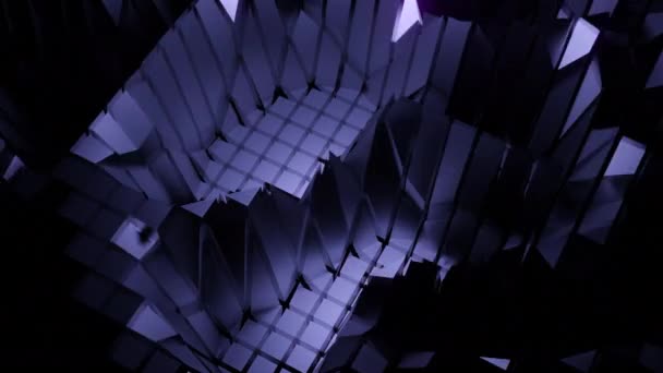 Piezas Abstractas Vidrio Creando Formas Inusuales Movimiento Ondulado Diseño Partículas — Vídeos de Stock