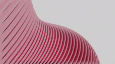 Hacim yayı olan beyaz arkaplan. Tasarım. Animasyon kırmızı ve yeşil bir yay. Farklı bölgelerde hareket ediyor. Yüksek kalite 4k görüntü