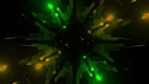 Animatie Met Roterende Tandwielen Bal Ontwerp Roterend Mechanisme Met Zwarte — Stockvideo