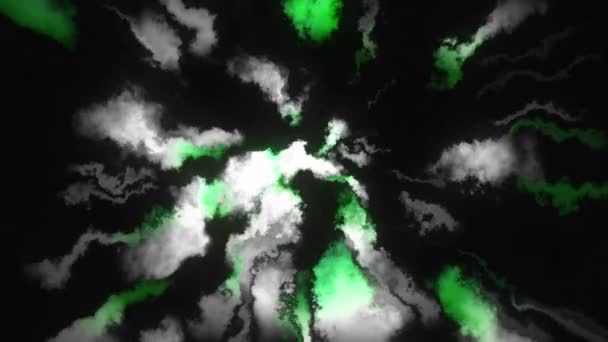 Флуоресцентные Синие Чернила Дым Образующие Звезду Изолированы Черном Фоне Движение — стоковое видео