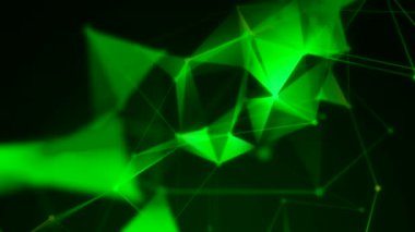 Noktaları ve çizgileri hareket ettiren soyut dijital bağlantı. Hareket. Teknoloji arka planı, ağ bağlantısı yapısı