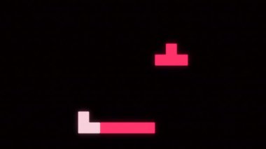  Çok renkli Tetris. Tasarım. Işık geometrik şekiller animasyonda siyah bir zemin üzerine düşen bir kare oluşturur. Yüksek kalite 4k görüntü