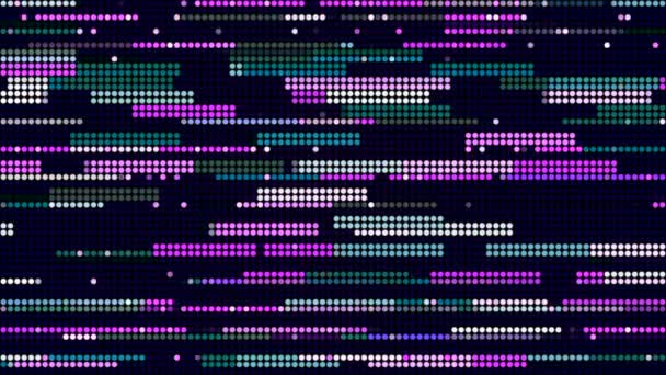 Videojuego Retro Pixelado Abstracto Moción Líneas Puntos Púrpuras Moviéndose Sobre — Vídeos de Stock