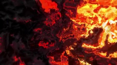 Yeraltı cehennem ateşi. Hareket. Soyut yayılan portakal cehennem erimiş magma, kötülük kavramı 