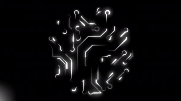 Zwarte Achtergrond Motion White Licht Dat Verschillende Patronen Animatie Creëert — Stockvideo