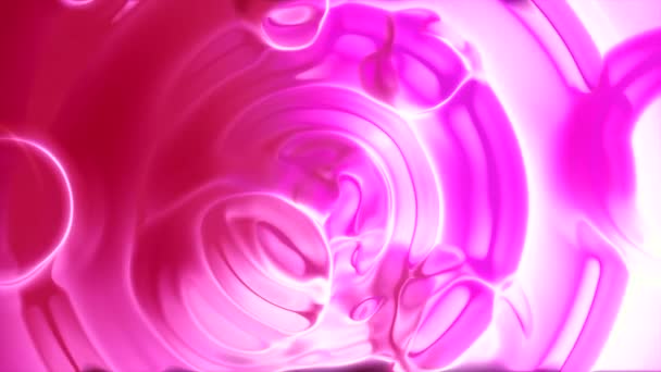 泡とリングのシルエットが付いている液体表面の催眠的な穏やかな効果 ムーブメント 明るい滑らかな変形の形 — ストック動画