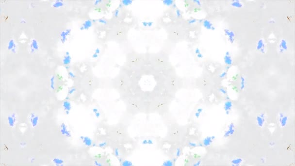 フローラルケルドーシック模様のカラフルなアニメーション ムーブメント 白い背景のサイケデリックなパターンのカラフルな花柄 カラフルなパターンと白い背景を持つカレイドスコープ — ストック動画