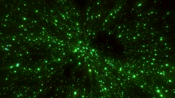 闪光粒子的抽象背景 像夜空中闪烁着星星的有爆炸效应的粒子 — 图库视频影像