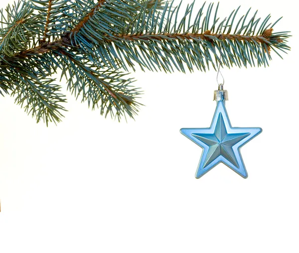 Beyaz arkaplanda Noel süslemesi
