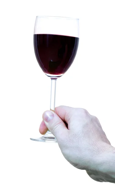 Wine and hands on white background — Stock Photo, Image