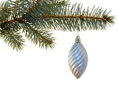 Beyaz arkaplanda Noel süslemesi