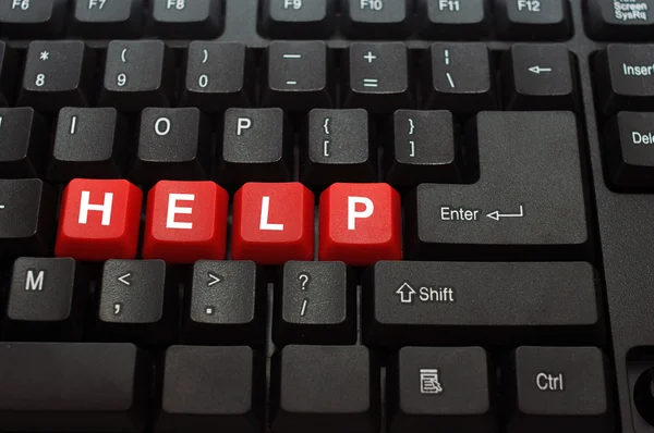 Teclado negro y botón rojo — Foto de Stock