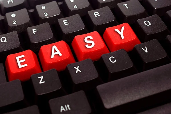 Teclado negro y botón rojo — Foto de Stock