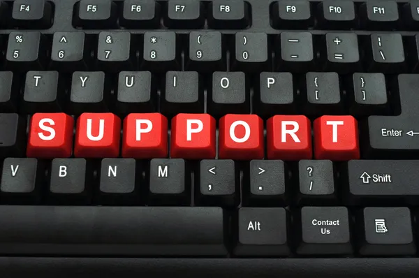 Siyah klavye ve kırmızı düğme — Stok fotoğraf