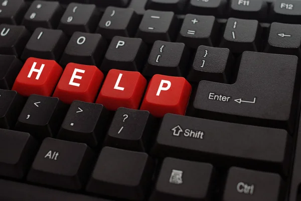 Black keyboard and red button — Stock Photo, Image