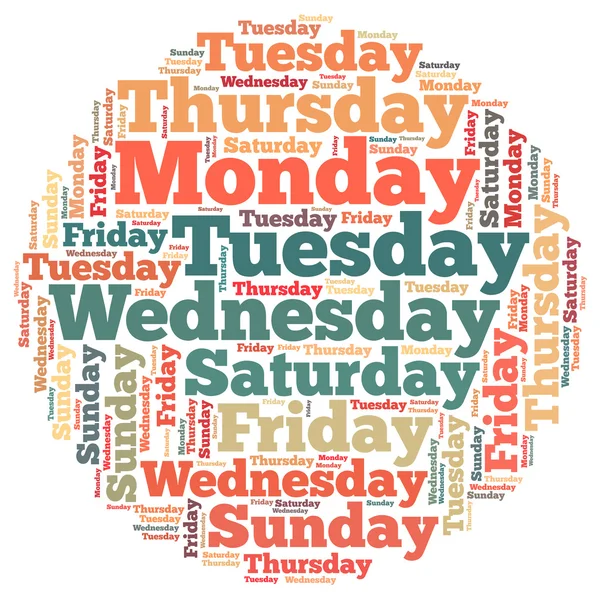 Dias da semana gráficos info-texto — Fotografia de Stock